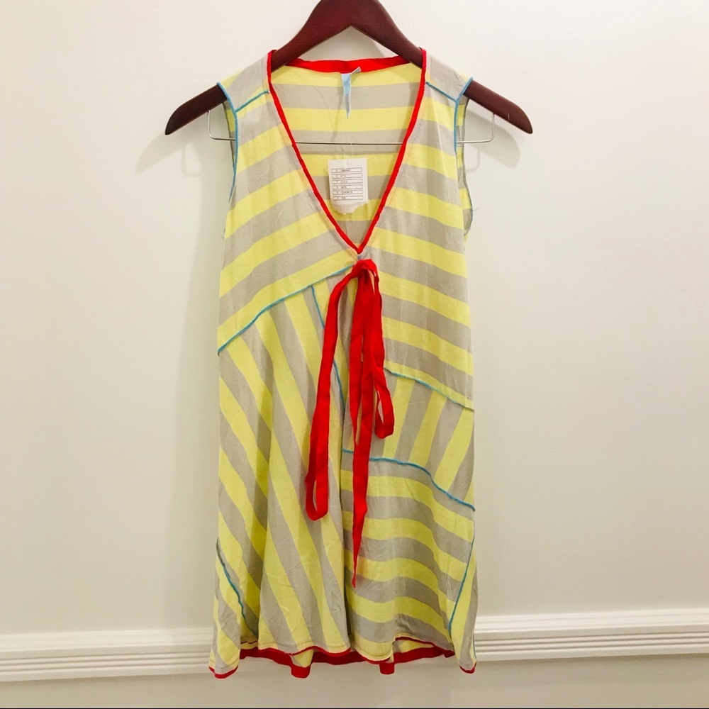 NWT Anthropologie Aquarius Dress Yellow Stripe